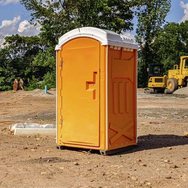 how often are the portable restrooms cleaned and serviced during a rental period in Livonia